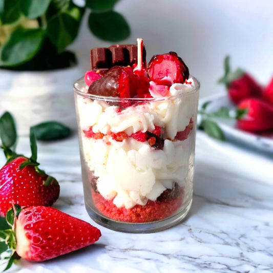 Chocolate Covered Strawberry Dessert Candle